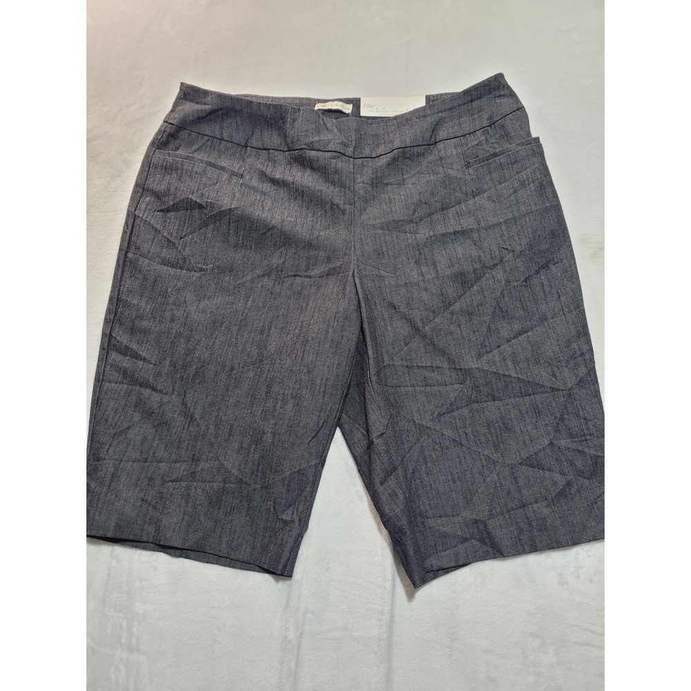 NWT Cato Bermuda Shorts Women 16W Gray Hi-Rise Stretch Denim Style